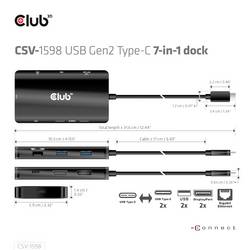 club3D USB-C® dokovací stanice CSV-1598 Vhodné pro značky (dokovací stanice pro notebook): univerzální