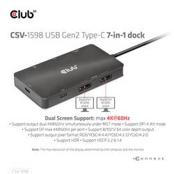 club3D USB-C® dokovací stanice CSV-1598 Vhodné pro značky (dokovací stanice pro notebook): univerzální