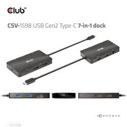club3D USB-C® dokovací stanice CSV-1598 Vhodné pro značky (dokovací stanice pro notebook): univerzální
