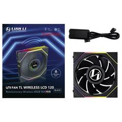 Lian Li 12RTLLCD1W1B PC větrák s krytem (š x v x h) 120 x 28 x 124 mm Vč. LCD displeje, včetně LED osvětlení, vč. ovládání RGB osvětlení