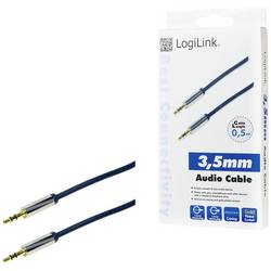 LogiLink CA10050 jack audio kabel 0.50 m černá (matná) pozlacené kontakty