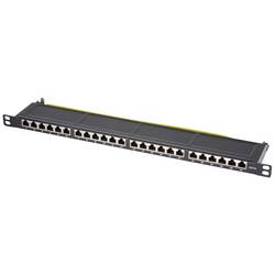 LogiLink NP0063 24 portů patch panel 483 mm (19) CAT 6A 0.5 U černá osazený