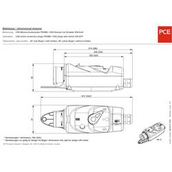PCE 547150633 CEE ochranná zástrčka, 16 A, 5pólová, 400 V, 1 ks