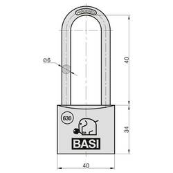 Basi 6301-4001-4003 visací zámek na klíč, 40 mm, hliník