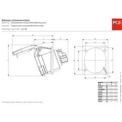 PCE 413-6f66 CEE-CARA zásuvka, 16 A, 3pólový, 230 V, 1 ks