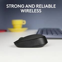 Logitech M171 optická myš, přenos bezdrátový, bezdrátový, 3 tlačítko, 1000 dpi, černá, šedá