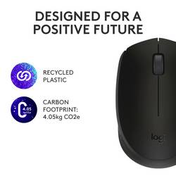 Logitech M171 optická myš, přenos bezdrátový, bezdrátový, 3 tlačítko, 1000 dpi, černá, šedá