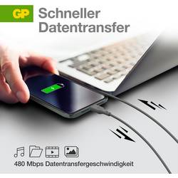 GP Nabíjecí kabel USB USB 2.0 USB-A zástrčka, Apple Lightning konektor 1.00 m šedá GPCBCl1NGYUSB160