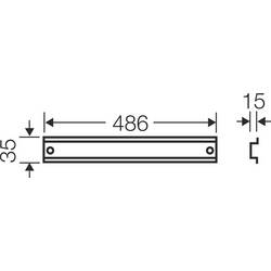 Hensel FP TS 54 68000046 Support rail podélný otvor ocel 486 mm 1 ks Piece