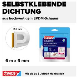 tesa P-PROFILE 05390-00100-00 těsnicí páska tesaMOLL® bílá (d x š) 6 m x 9 mm 1 ks