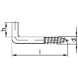 TOOLCRAFT 159597 Rovné háky se závitem 40 mm Galvanicky pozinkovaná ocel 100 ks