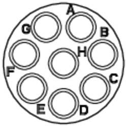 Amphenol RT0612-8PNH kulatý faston, 1 ks