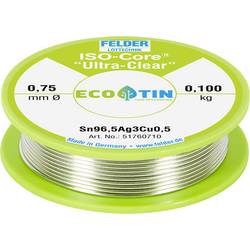 Felder ISO-Core Ultra Clear SAC305 pájecí cín cívka Sn96,5Ag3Cu0,5 0.100 kg 0.75 mm