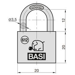 Basi 6120-2001-2005 visací zámek visací zámek s profilovou vložkou, 30 mm, mosaz