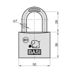 Basi 6110-5000 visací zámek visací zámek s profilovou vložkou, mosaz