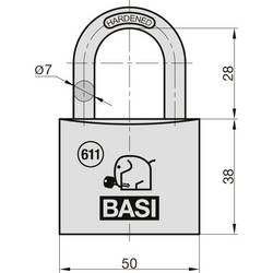 Basi 6110-5001-5004 visací zámek mosaz