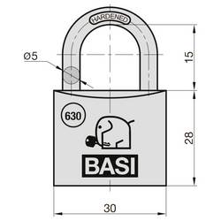 Basi 6300-3001-3003 visací zámek visací zámek s profilovou vložkou, hliník