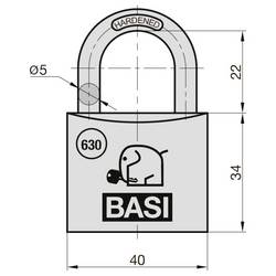 Basi 6300-4001-4003 visací zámek visací zámek s profilovou vložkou, hliník