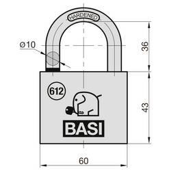 Basi 6120-6001-6005 visací zámek mosaz