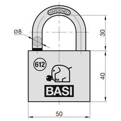 Basi 6120-5001-5006 visací zámek visací zámek s profilovou vložkou, 30 mm, mosaz