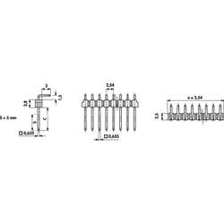 Fischer Elektronik pinová lišta (standardní) Počet řádků: 1 Počet kontaktů v řadě: 36 10053011 1 ks