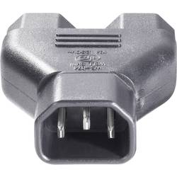 BKL Electronic 073331 IEC adaptér C13/C14 IEC zástrčka C14 10 A - IEC C13 zásuvka 10 A, IEC C13 zásuvka 10 A černá 1 ks