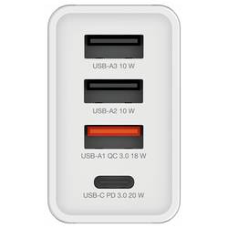 Verbatim CHR-30EU2 USB nabíječka, 3x USB A, 1x USB-C®, 30 W, Dodávka energie, QC 3.0, Power Delivery 3.0, bílá