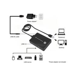 Conceptronic HUBBIES10B USB Hub 4 porty USB-A USB 3.1 Gen1 5 GBit/s černá HUBBIES10B