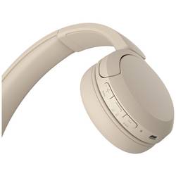 Sony WH-CH520 Headset otevřená (On Ear) Bluetooth® stereo béžová Redukce šumu mikrofonu Indikátor nabití, headset, personalizace zvuku, regulace hlasitosti,