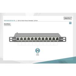 Digitus DN-91612S-SL-EA 12 portů patch panel 254 mm (10) CAT 6A 0.5 U vícebarevná osazený