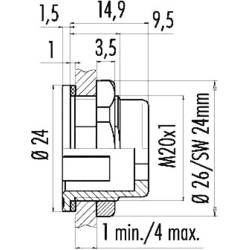 binder 08-2433-000-001 adaptér pro kulatý faston, 1 ks