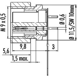 binder 09-0098-00-05 kulatý faston, 1 ks