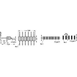 Fischer Elektronik pinová lišta (precizní) Počet řádků: 1 Počet kontaktů v řadě: 20 MK 27 SMD/ 20/G 1 ks