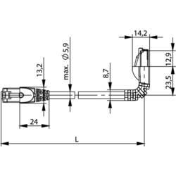 Telegärtner 100008691 RJ45 síťové kabely, propojovací kabely CAT 6A S/FTP 5.00 m šedá samozhášecí, bez halogenů 1 ks