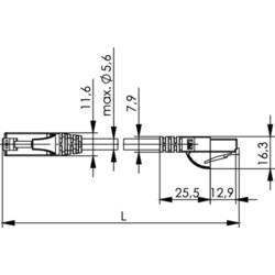 Telegärtner 100008322 RJ45 síťové kabely, propojovací kabely CAT 6 U/UTP 2.00 m černá samozhášecí, bez halogenů 1 ks