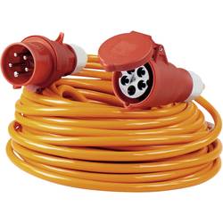 AS Schwabe 60563 napájecí prodlužovací kabel, 16 A, oranžová, 25.00 m, s fázovým měničem