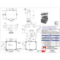 Hammond Electronics 1554 PC SL 1554Y2GYSL univerzální pouzdro polykarbonát šedá 1 ks