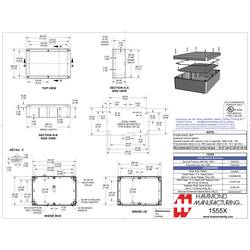 Hammond Electronics 1555 PC 1555X2GY univerzální pouzdro polykarbonát šedá 1 ks