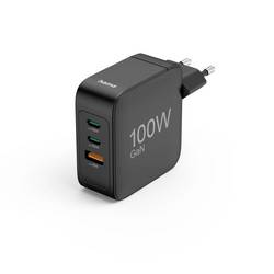 Hama USB nabíječka, GaN, USB-C®, USB-C® zásuvka (nabíjení), 100 W, Quick Charge 3.0, Power Delivery 3.0, Quick Charge 2.0, černá