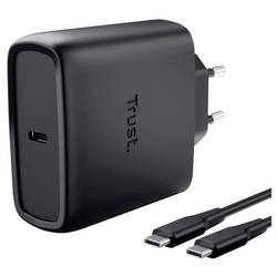 Trust USB nabíječka, GaN, USB Power Delivery (USB-PD) , Rychlonabíječka, 65 W, Power Delivery 3.0, PPS, černá