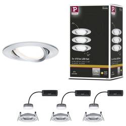 Paulmann 93903 Coin Slim LED vestavné svítidlo, LED, pevně vestavěné LED, 18 W, hliník (kartáčovaný), sada 3 ks