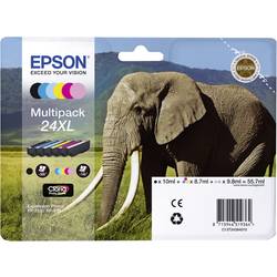 Epson Ink T2438, 24XL originál kombinované balení černá, azurová, purppurová, žlutá, foto azurová, foto purpurová C13T24384011