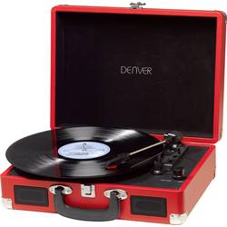 Kufříkový USB gramofon Denver VPL-120, červená