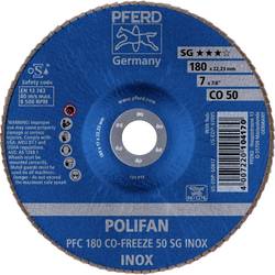PFERD TOOLS 67718050 PFC 180 CO-FREEZE 50 SG INOX vějířovitý brusný kotouč Průměr 180 mm Ø otvoru 22.23 mm Zrnitost 50 Slitina na bázi niklu, Superslitiny na