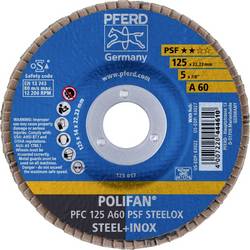 PFERD TOOLS 67746125 PFC 125 A 60 PSF STEELOX vějířovitý brusný kotouč Průměr 125 mm Ø otvoru 22.23 mm Zrnitost 60 nerezová ocel, ocel 10 ks