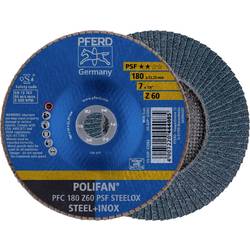 PFERD TOOLS 67766185 PFC 180 Z 60 PSF STEELOX vějířovitý brusný kotouč Průměr 180 mm Ø otvoru 22.23 mm Zrnitost 60 nerezová ocel, ocel 10 ks