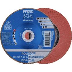 PFERD TOOLS 67756185 PFC 180 A-COOL 60 SG INOX+ALU vějířovitý brusný kotouč Průměr 180 mm Ø otvoru 22.23 mm Zrnitost 60 hliník, neželezné kovy, nerezová ocel