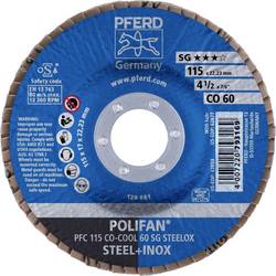 PFERD TOOLS 67760615 PFC 115 CO-COOL 60 SG STEELOX vějířovitý brusný kotouč Průměr 115 mm Ø otvoru 22.23 mm Zrnitost 60 Slitina hliníku, Slitina na bázi niklu,