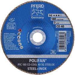 PFERD TOOLS 67760485 PFC 180 CO-COOL 40 SG STEELOX vějířovitý brusný kotouč Průměr 180 mm Ø otvoru 22.23 mm Zrnitost 40 Slitina hliníku, Slitina na bázi niklu,