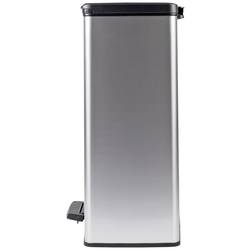 Curver Deco bin slim 254610 odpadkový koš, 65 l, (d x š x v) 480 x 480 x 615 mm, stříbrná, černá, otevírání pedálem, 1 ks